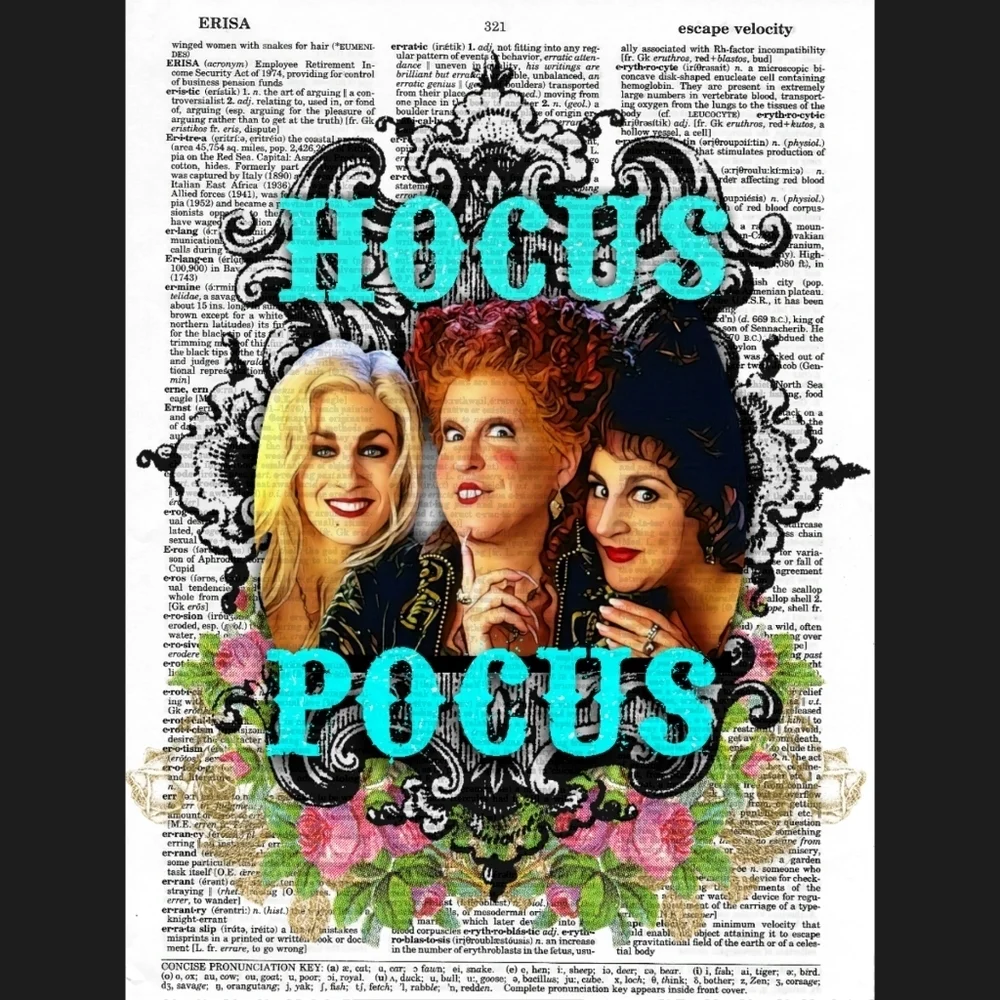 Hocus Pocus Halloween Witch Dictionary Art Print